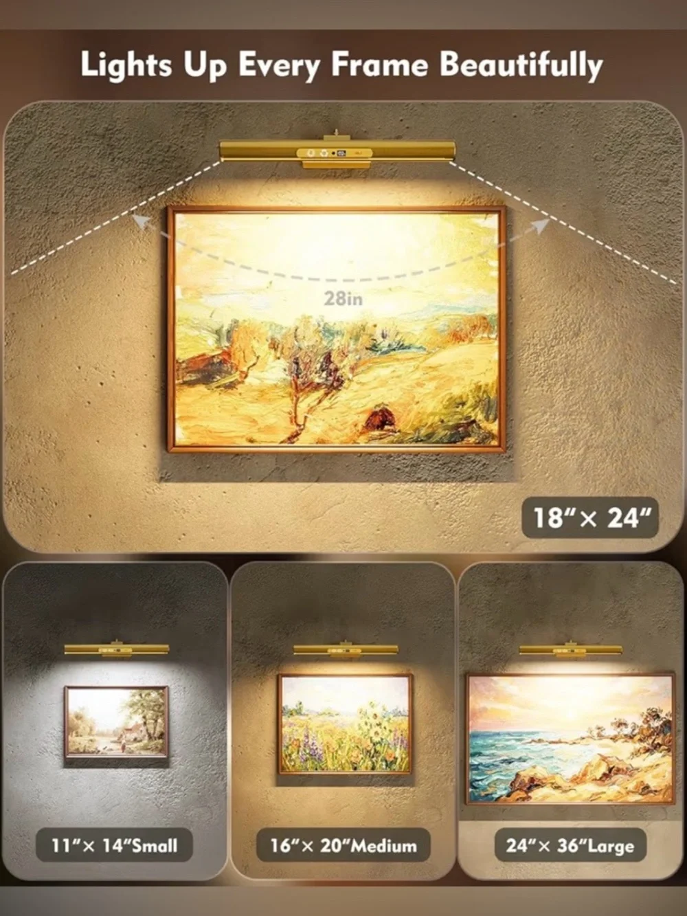 Picture Light for Wall, 6000mAh Rechargeable Wireless Wall Lights Remote